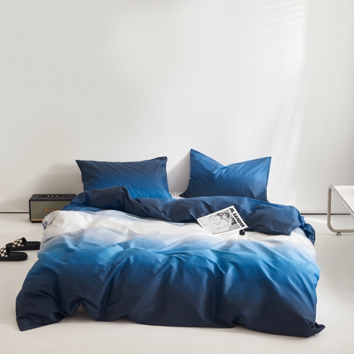 91家纺网 家纺一手货源 找家纺 怡家居 2022新款直播供货全棉印花四件套一 巴比伦-蓝