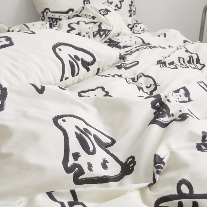 91家纺网 家纺一手货源 找家纺 怡家居 2022新款直播供货全棉印花四件套二 简笔画