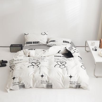 怡家居 2022新款直播供货全棉印花四件套二 知语