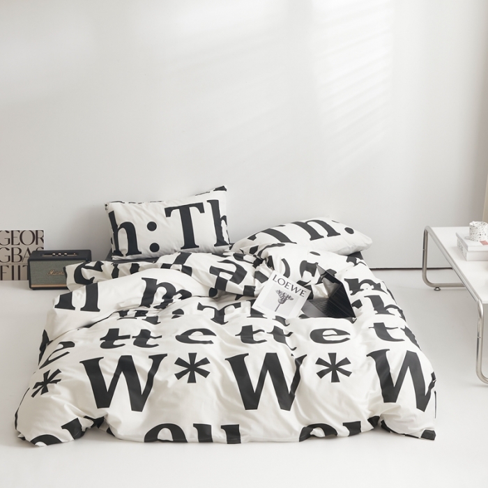 91家纺网 家纺一手货源 找家纺 怡家居 2022新款直播供货全棉印花四件套二 字母游戏