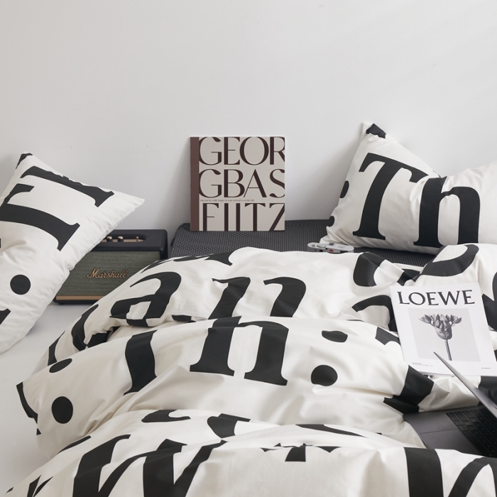 91家纺网 家纺一手货源 找家纺 怡家居 2022新款直播供货全棉印花四件套二 字母游戏