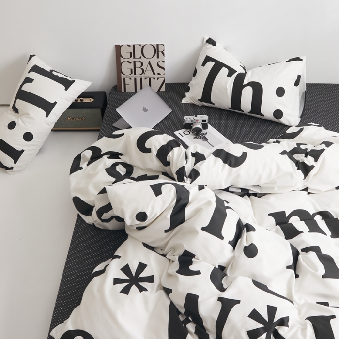 91家纺网 家纺一手货源 找家纺 怡家居 2022新款直播供货全棉印花四件套二 字母游戏