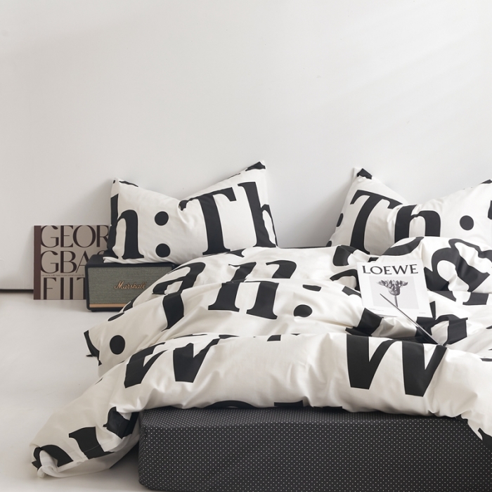 91家纺网 家纺一手货源 找家纺 怡家居 2022新款直播供货全棉印花四件套二 字母游戏