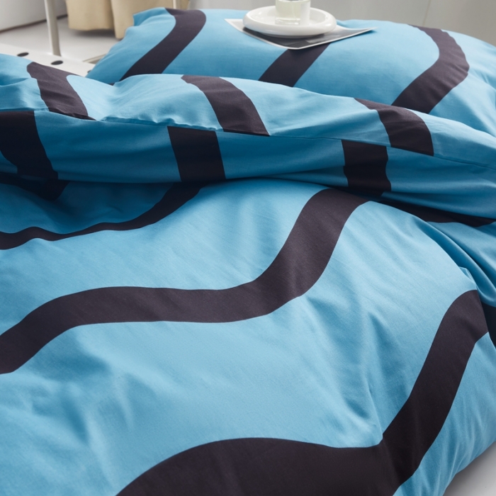 91家纺网 家纺一手货源 找家纺 怡家居 2022新款直播供货全棉印花四件套三 梵音-蓝