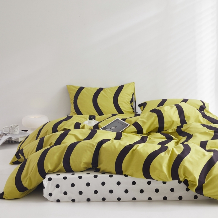 91家纺网 家纺一手货源 找家纺 怡家居 2022新款直播供货全棉印花四件套三 梵音-绿