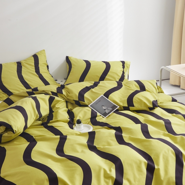 91家纺网 家纺一手货源 找家纺 怡家居 2022新款直播供货全棉印花四件套三 梵音-绿