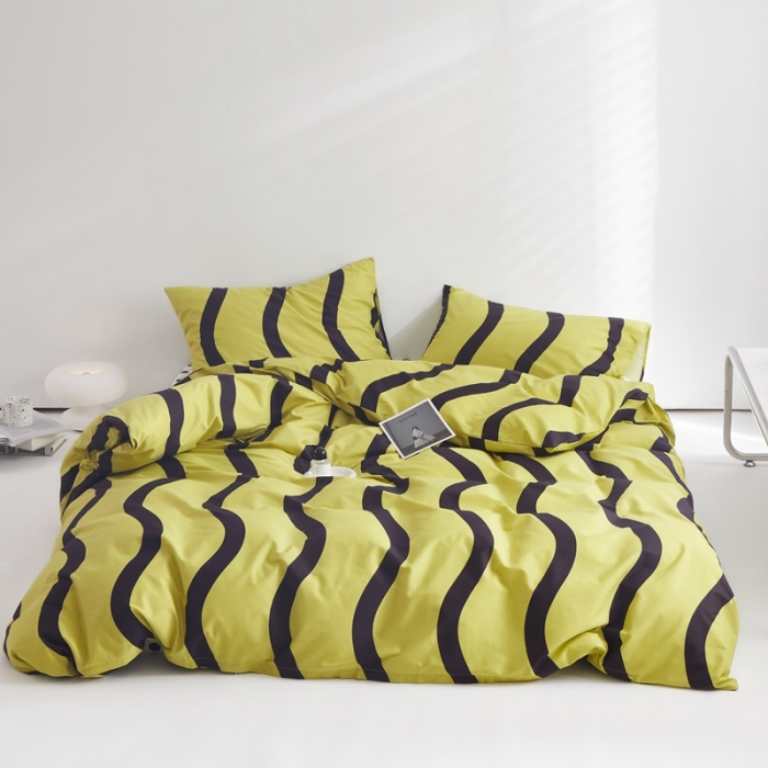 91家纺网 家纺一手货源 找家纺 怡家居 2022新款直播供货全棉印花四件套三 梵音-绿