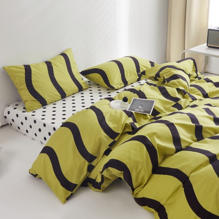 91家纺网 家纺一手货源 找家纺 怡家居 2022新款直播供货全棉印花四件套三 梵音-绿