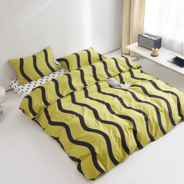 91家纺网 家纺一手货源 找家纺 怡家居 2022新款直播供货全棉印花四件套三 梵音-绿