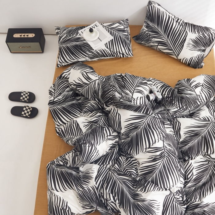 91家纺网 家纺一手货源 找家纺 怡家居 2022新款直播供货全棉印花四件套三 秋叶