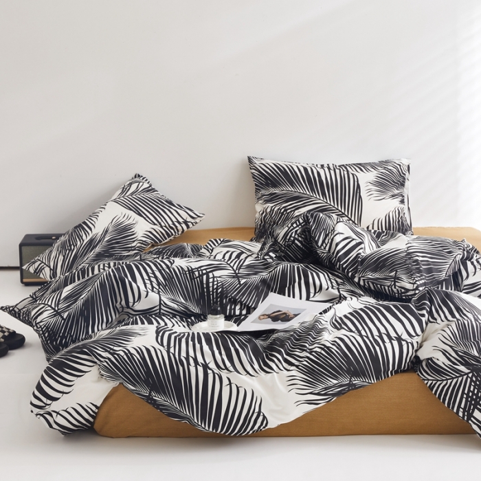 91家纺网 家纺一手货源 找家纺 怡家居 2022新款直播供货全棉印花四件套三 秋叶