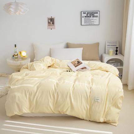 91家纺网 家纺一手货源 找家纺 （总）芷凡家纺 2022新款雅棉纯色斜纹磨毛贴标款系列单被套