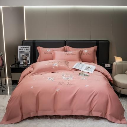 91家纺网 家纺一手货源 找家纺 绒世界 2022新款长绒棉刺绣四件套-浮生若梦 浮生若梦-胭脂玉