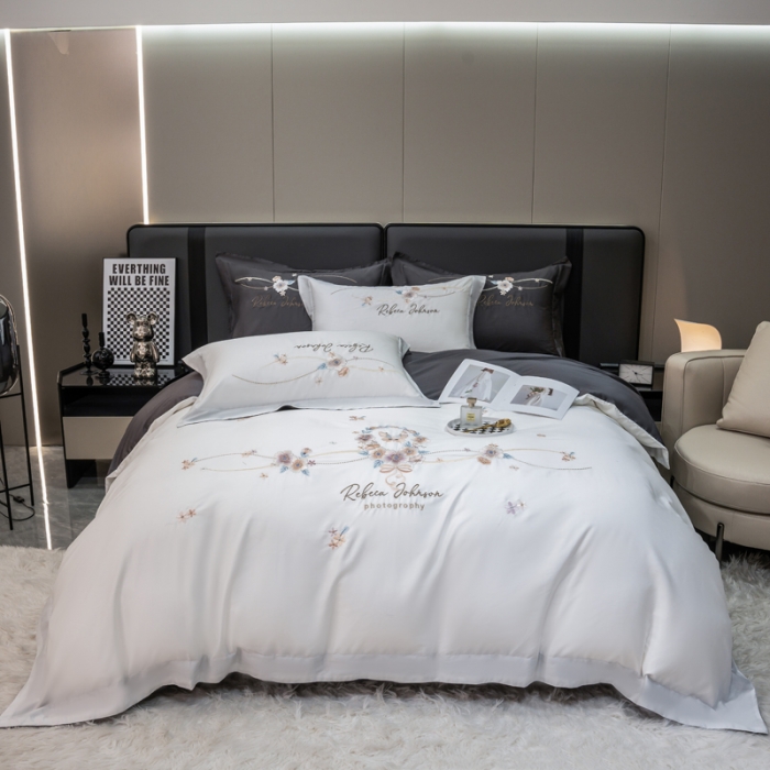 91家纺网 家纺一手货源 找家纺 （总）绒世界 2022新款长绒棉刺绣四件套-浮生若梦