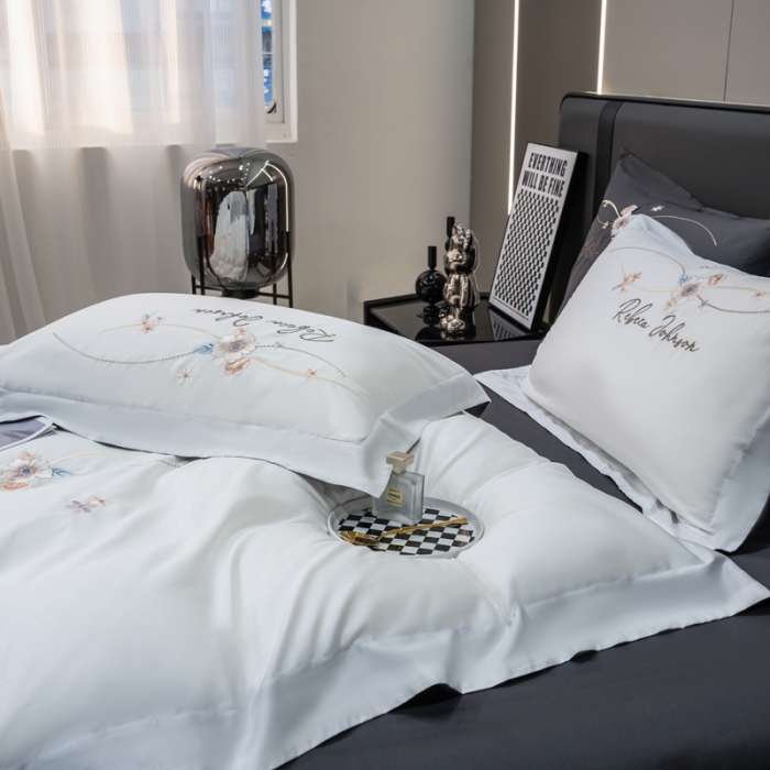 91家纺网 家纺一手货源 找家纺 （总）绒世界 2022新款长绒棉刺绣四件套-浮生若梦