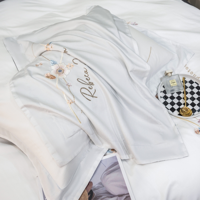 91家纺网 家纺一手货源 找家纺 （总）绒世界 2022新款长绒棉刺绣四件套-浮生若梦