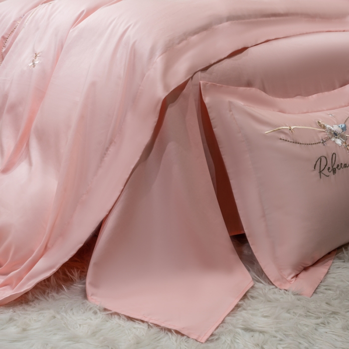 91家纺网 家纺一手货源 找家纺 绒世界 2022新款长绒棉刺绣四件套-浮生若梦 浮生若梦-粉色