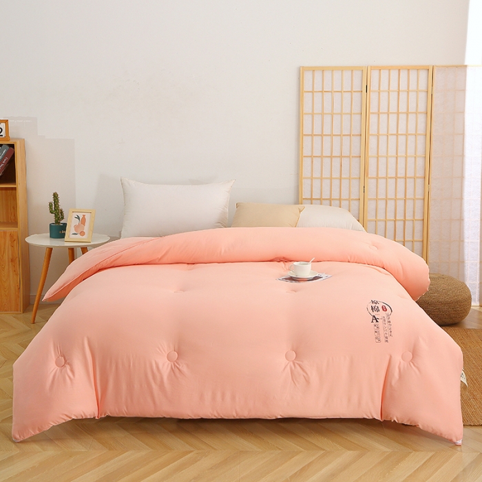 91家纺网 家纺一手货源 找家纺 贝兰仙奴 2025原棉大豆被被子被芯冬被 粉色