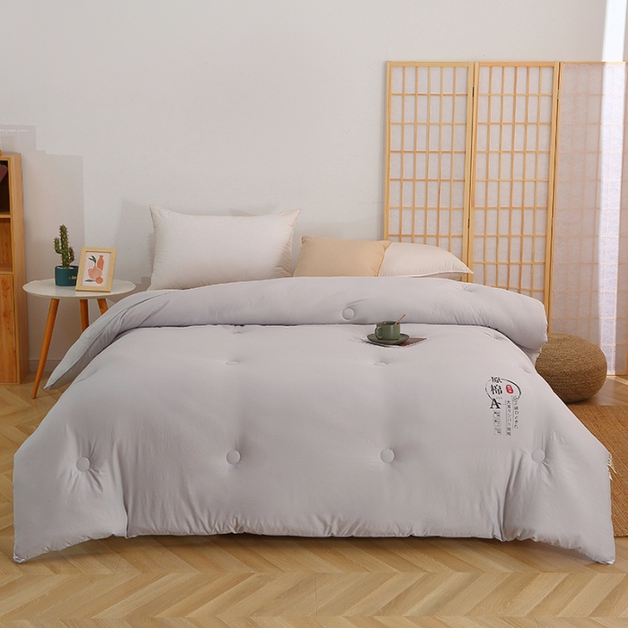 91家纺网 家纺一手货源 找家纺 贝兰仙奴 2025原棉大豆被被子被芯冬被 灰色