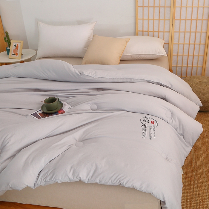 91家纺网 家纺一手货源 找家纺 贝兰仙奴 2025原棉大豆被被子被芯冬被 灰色