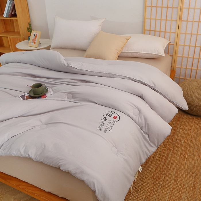 91家纺网 家纺一手货源 找家纺 贝兰仙奴 2025原棉大豆被被子被芯冬被 灰色