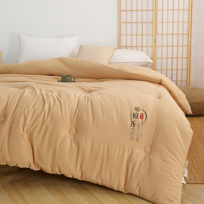 91家纺网 家纺一手货源 找家纺 贝兰仙奴 2025原棉大豆被被子被芯冬被 驼色