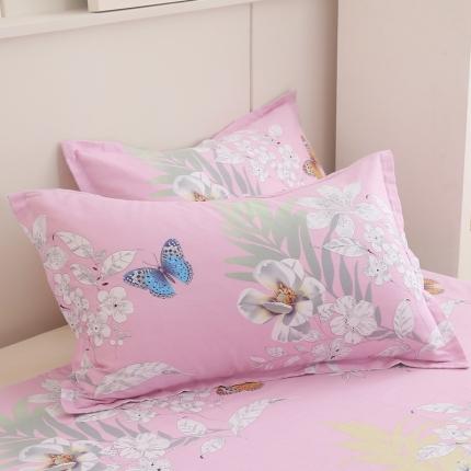 91家纺网 家纺一手货源 找家纺 圣锦 全棉单枕套甜蜜花丛粉