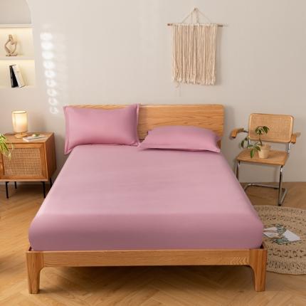 91家纺网 家纺一手货源 找家纺 衿成 正宗13372喷气织造全棉床笠纯棉纯色单枕套 紫粉