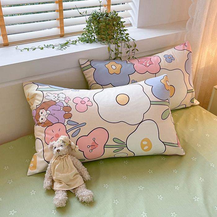 91家纺网 家纺一手货源 找家纺 金丝鸟 2023春夏新品40s全棉13070花卉四件套 花溪