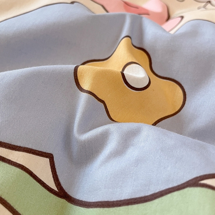 91家纺网 家纺一手货源 找家纺 金丝鸟 2023春夏新品40s全棉13070花卉四件套 花溪