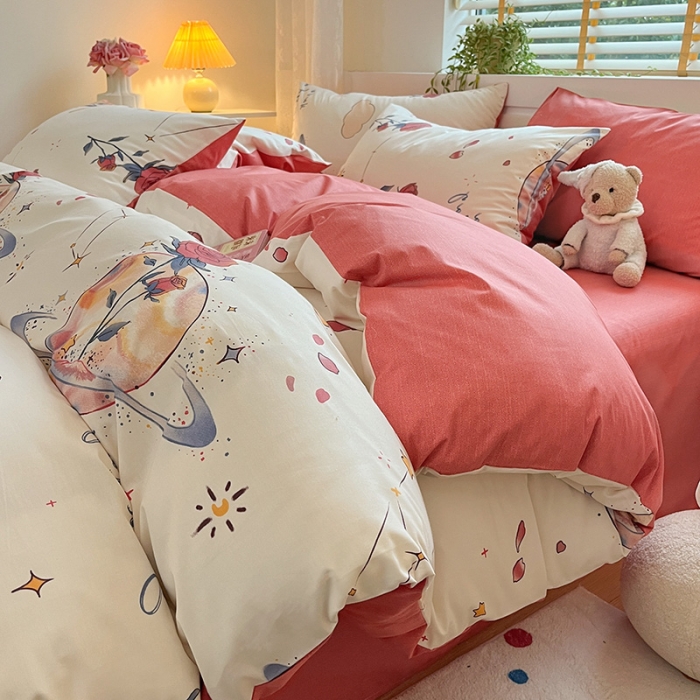 91家纺网 家纺一手货源 找家纺 （总）金丝鸟 2023春夏新品40s全棉13070花卉四件套