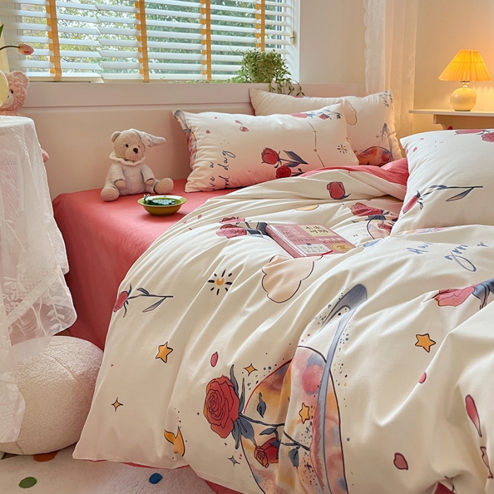 91家纺网 家纺一手货源 找家纺 （总）金丝鸟 2023春夏新品40s全棉13070花卉四件套