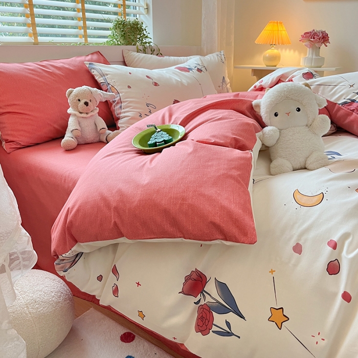 91家纺网 家纺一手货源 找家纺 （总）金丝鸟 2023春夏新品40s全棉13070花卉四件套