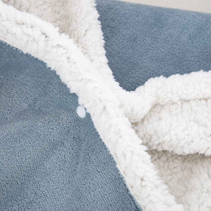 91家纺网 家纺一手货源 找家纺 舒梦琪 2023爆款冬季加厚绒毯披肩毯午睡毛毯 湖蓝