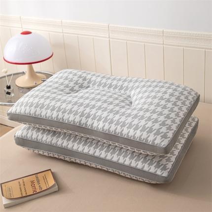 （总）珍贝 2023新款针织千鸟格定型枕枕头枕芯