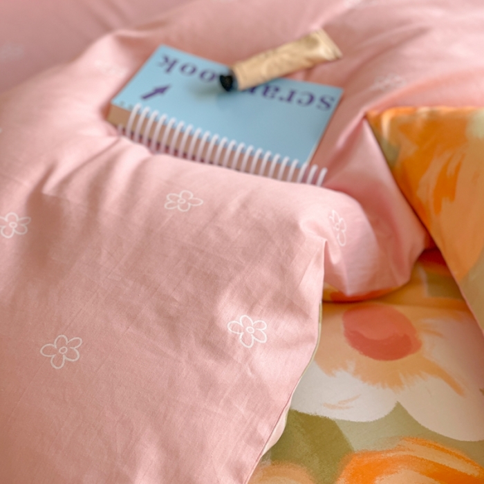 91家纺网 家纺一手货源 找家纺 时年 2023新款全棉小可爱系列四件套 花花世界