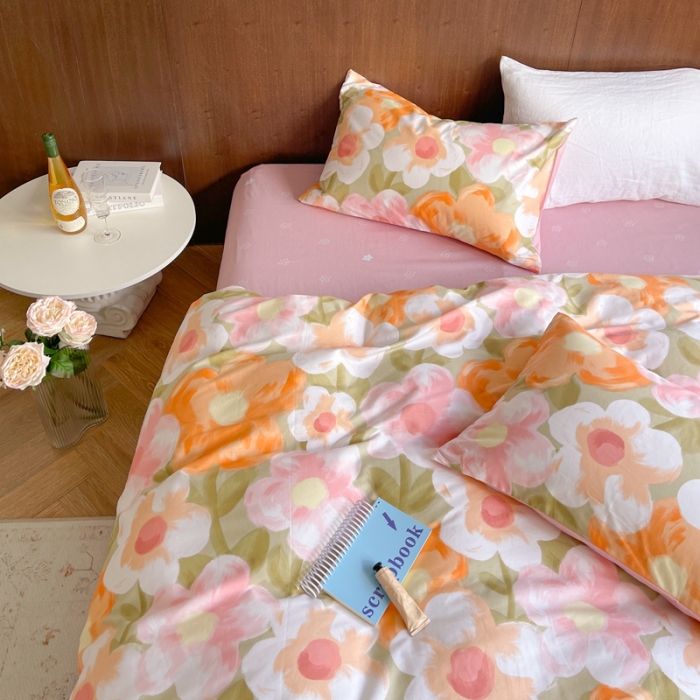 91家纺网 家纺一手货源 找家纺 时年 2023新款全棉小可爱系列四件套 花花世界