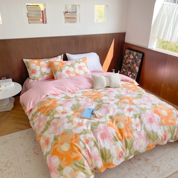 91家纺网 家纺一手货源 找家纺 时年 2023新款全棉小可爱系列四件套 花花世界