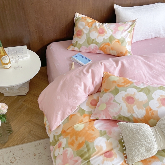 91家纺网 家纺一手货源 找家纺 时年 2023新款全棉小可爱系列四件套 花花世界