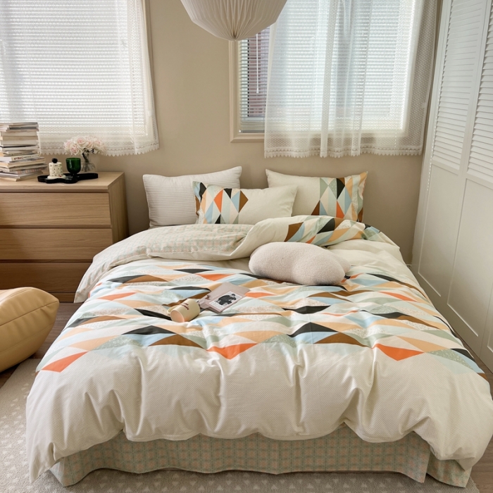 91家纺网 家纺一手货源 找家纺 时年 2023新款全棉小可爱系列四件套 青春故事