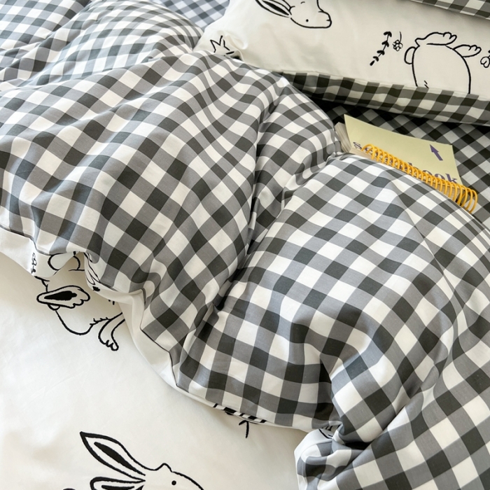 91家纺网 家纺一手货源 找家纺 时年 2023新款全棉小可爱系列四件套 星空兔