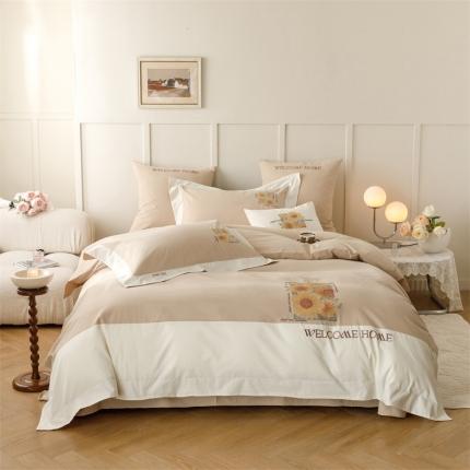 91家纺网 家纺一手货源 找家纺 798家纺 2022新款全棉磨毛四件套-梵高向日葵