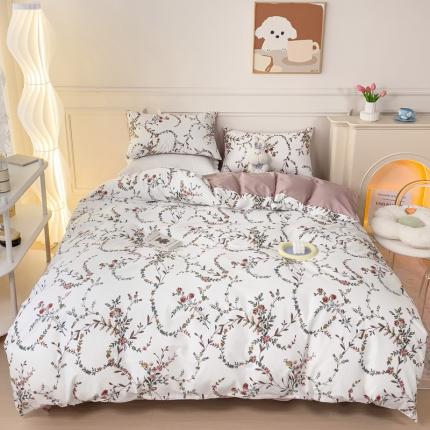 91家纺网 家纺一手货源 找家纺 感遇2022新款全棉印花四件套系列 枝蔓