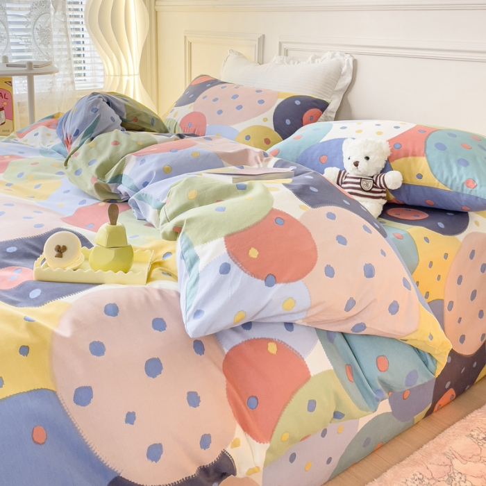 91家纺网 家纺一手货源 找家纺 感遇2022新款全棉印花四件套系列 饼干森林