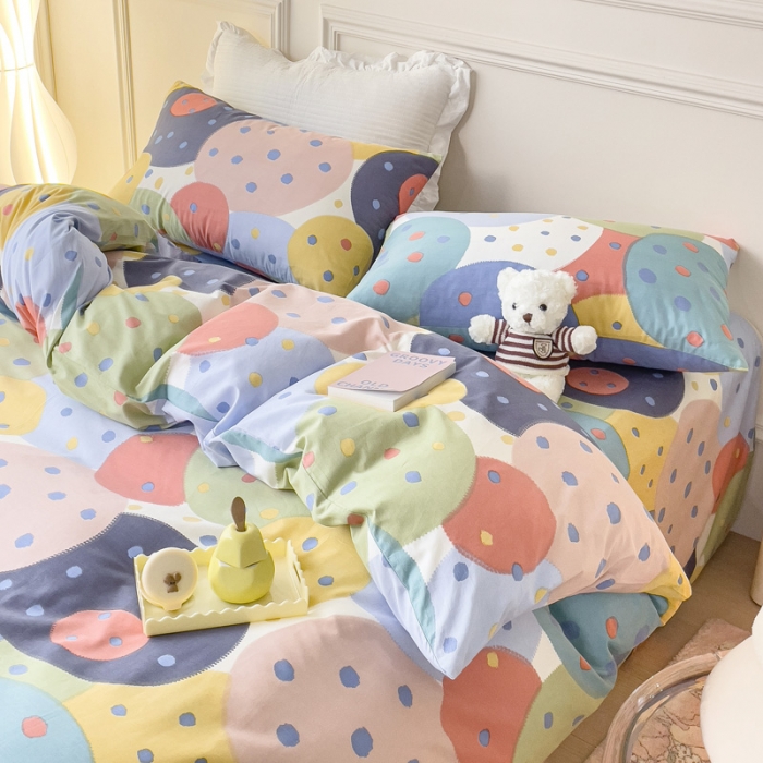 91家纺网 家纺一手货源 找家纺 感遇2022新款全棉印花四件套系列 饼干森林