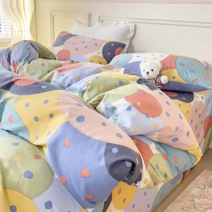 91家纺网 家纺一手货源 找家纺 感遇2022新款全棉印花四件套系列 饼干森林