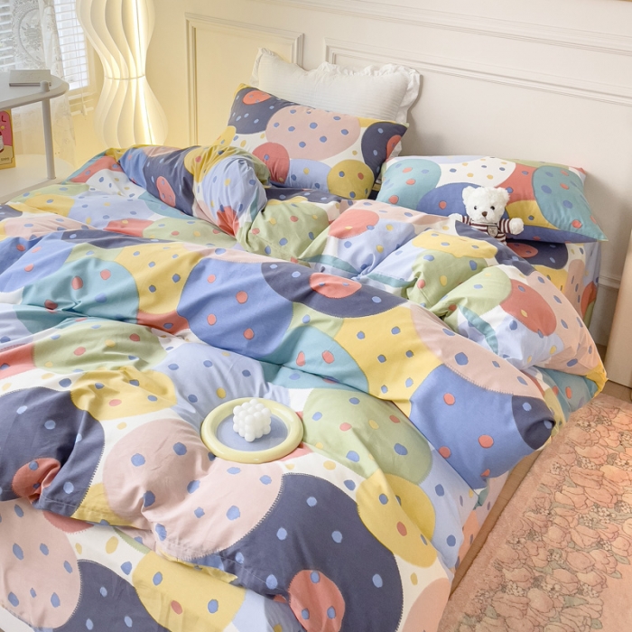 91家纺网 家纺一手货源 找家纺 感遇2022新款全棉印花四件套系列 饼干森林