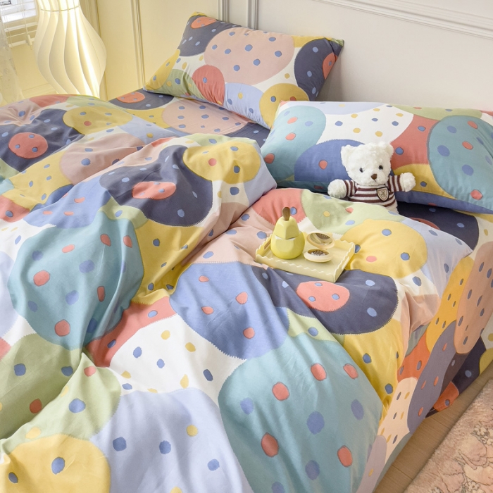 91家纺网 家纺一手货源 找家纺 感遇2022新款全棉印花四件套系列 饼干森林