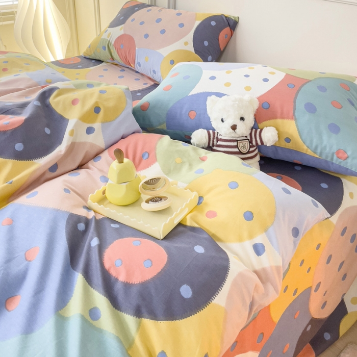 91家纺网 家纺一手货源 找家纺 感遇2022新款全棉印花四件套系列 饼干森林