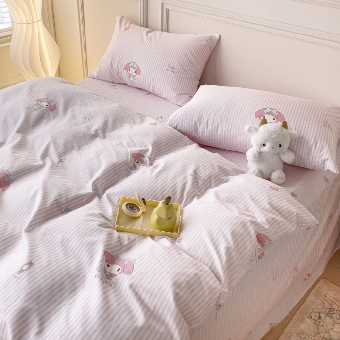 91家纺网 家纺一手货源 找家纺 感遇2022新款全棉印花四件套系列 粉色甜心